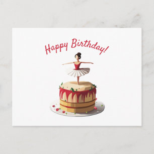 Ballerina Birthday Cake Postkarte