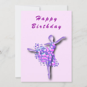 Ballerina Birthday Card Balletttänzerin Frau Karte