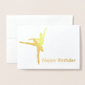 Ballerina Birthday Card Folienkarte (Vorderseite mit Umschlag)