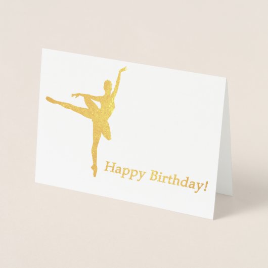 Ballerina Birthday Card Folienkarte (Vorderseite)