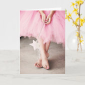 Ballerina Birthday Card (Mädchen in Tutu) Karte (Gelbe Blume)