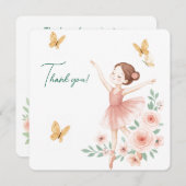 Ballerina Birthday Dankeschön Karte - Rosa Ballett (Vorne/Hinten)