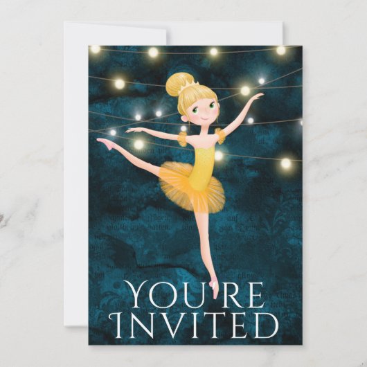 Ballerina Birthday Einladung (Vorderseite)