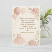 Ballerina Birthday Einladung (Stehend Vorderseite)