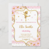 Ballerina Birthday Einladung (Vorderseite)