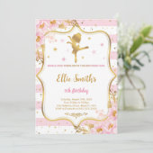 Ballerina Birthday Einladung (Stehend Vorderseite)
