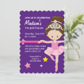 Ballerina Birthday Einladung (Stehend Vorderseite)