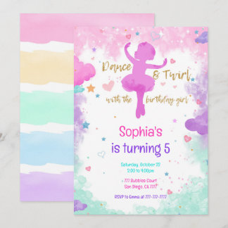 Ballerina Birthday Einladung