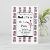 Ballerina Birthday Einladung #4 (Stehend Vorderseite)