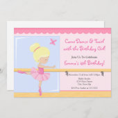 Ballerina Birthday Einladung Blonde 12x18 Card (Vorne/Hinten)