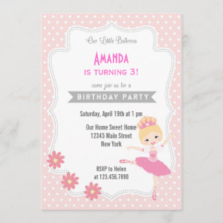 Ballerina Birthday Einladung Sweet Pink