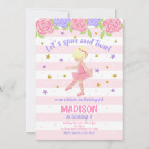Ballerina Birthday Einladung / Tutu Einladung