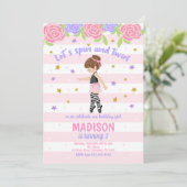 Ballerina Birthday Einladung / Tutu Einladung (Stehend Vorderseite)
