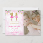 Ballerina Birthday Foto Einladung (Vorderseite)