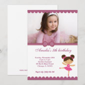 Ballerina Birthday Girl Einladung (Vorne/Hinten)