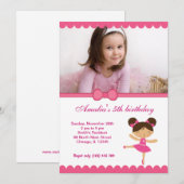 Ballerina Birthday Girl Einladung (Vorne/Hinten)