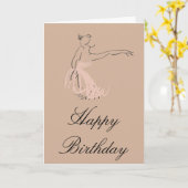 Ballerina Birthday Karte (Gelbe Blume)