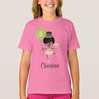 Ballerina Birthday Kids Ringer T - Shirt African A