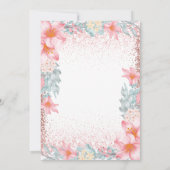 Ballerina Birthday Moon Pastel Pink Glitzer Einladung (Rückseite)