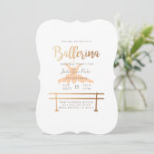 Ballerina Birthday Party Einladung (Stehend Vorderseite)