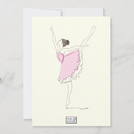 Ballerina Birthday Party Einladung (Rückseite)