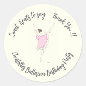 Ballerina Birthday Party - Gefallen-Beutel Runder Aufkleber (Vorderseite)