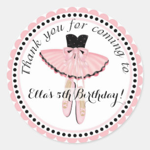 Ballerina Birthday Party Gefallen Stickers