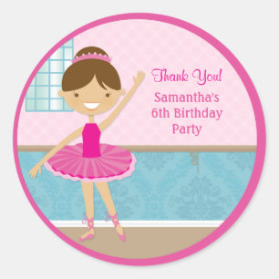 Ballerina Birthday Party Gefallen Stickers