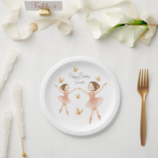 Ballerina Birthday Party Paper Plate - Rosa Party Pappteller (Hochzeit)