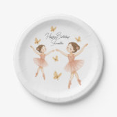 Ballerina Birthday Party Paper Plate - Rosa Party Pappteller (Vorderseite)