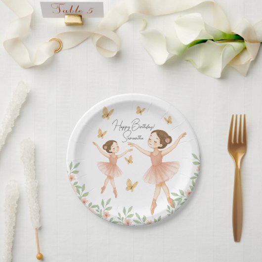 Ballerina Birthday Party Paper Plate - Rosa Party Pappteller (Hochzeit)