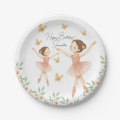 Ballerina Birthday Party Paper Plate - Rosa Party Pappteller (Vorderseite)