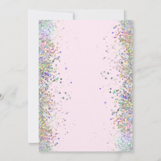 Ballerina Birthday Party Rosa Glitzer Design Einladung (Rückseite)