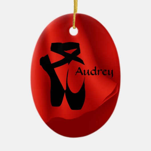 Ballerina Birthday Pointe Schuhe Weihnachten Keramik Ornament (Vorne)