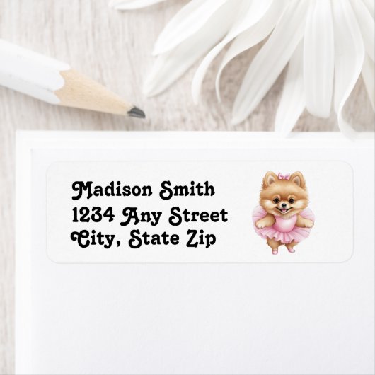 Ballerina Birthday Return Address Label (Insitu)
