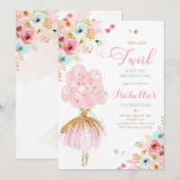 Ballerina Birthday Rosa Minze und Gold Blumenballe