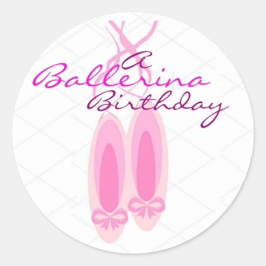 Ballerina Birthday Runder Aufkleber (Vorderseite)
