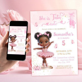 Ballerina Birthday - Tutu Cute Ballerina party Einladung