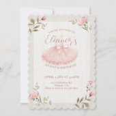 Ballerina Birthday, Tutu, Rosa Tutu, Mädchen Gebur Einladung (Vorderseite)