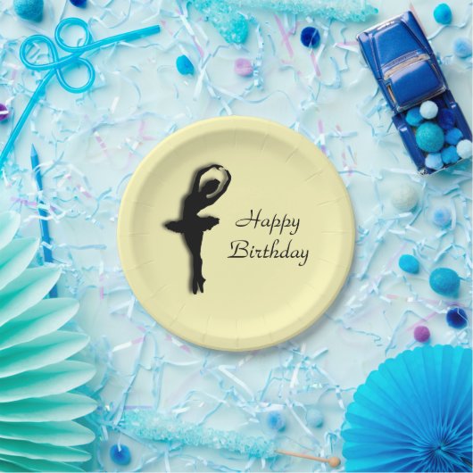 Ballerina Birthday Yellow Pappteller (Party)