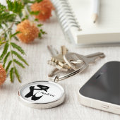 Ballerina Black Pointe Shoes Custom Basic Schlüsselanhänger (Seite)