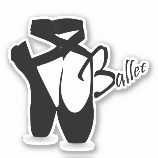 Ballerina Black Pointe Shoes Vinyl Sticker (Vorderseite)