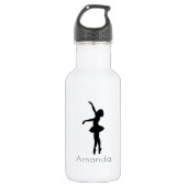 Ballerina Black Silhouette Personalisiert Edelstahlflasche (Vorderseite)