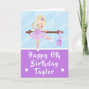 Ballerina Blondes Haar Mädchen Lila Alles Gute zum Karte