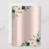 Ballerina Blume Diamonds Rose Gold Sweet 16 Einladung (Rückseite)