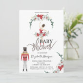 Ballerina Blume Nutcracker Babydusche Einladung (Stehend Vorderseite)