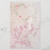 Ballerina Botanisches Herz Lined Briefpapier (Vorderseite)