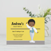 Ballerina boy - wählen Sie die Hintergrundfarbe Einladung (Stehend Vorderseite)