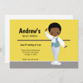 Ballerina boy - wählen Sie die Hintergrundfarbe Einladung (Vorne/Hinten)