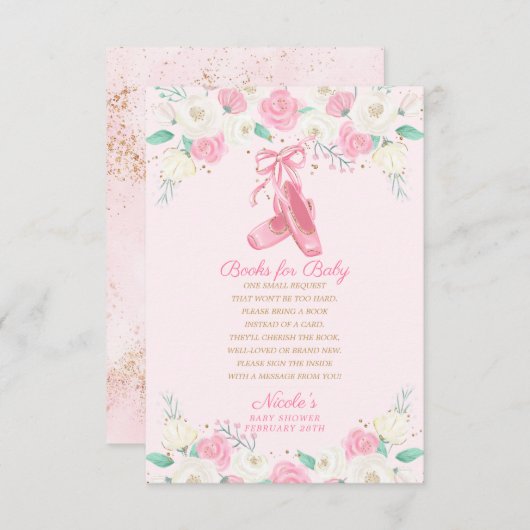 Ballerina bringt Bücher für Kinder Begleitkarte (Vorne/Hinten)